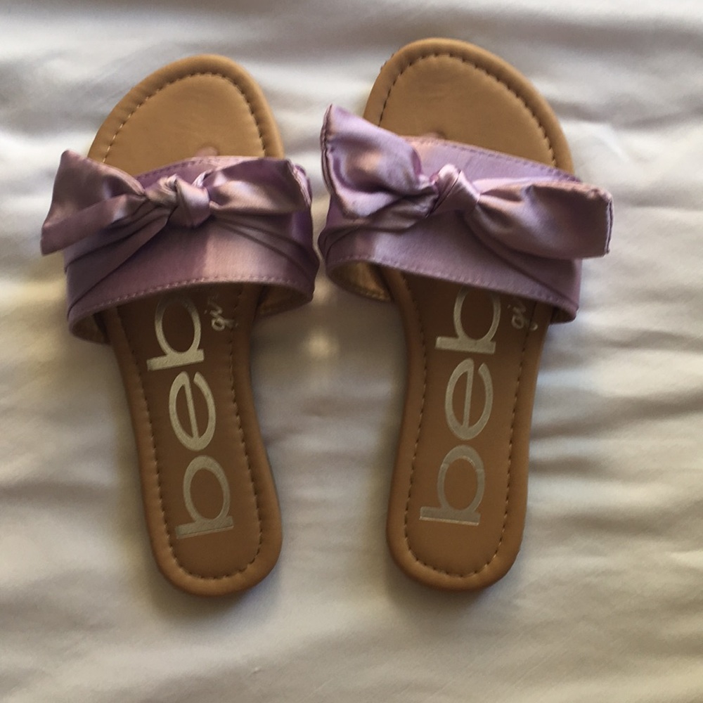 Bebe girls slip on thong sandal